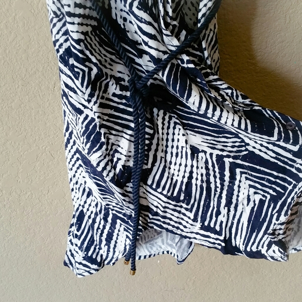 Trina Turk Subrina Navy Blue Rope Belt Dress Sz 4 - Picture 5 of 10